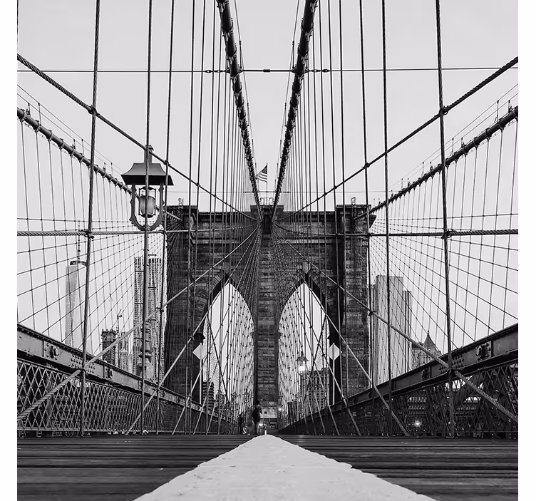 Store enrouleur bureau pont de brooklyn noir et blanc - TenStickers
