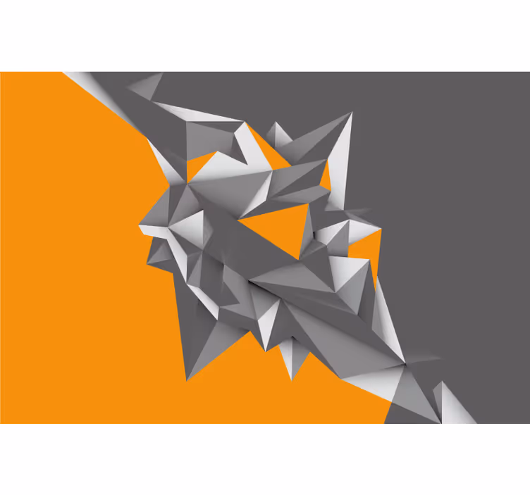 Store enrouleur bureau formes abstraites grises et orange - TenStickers