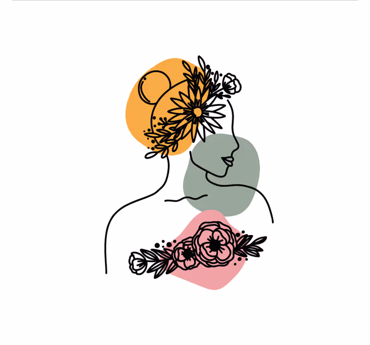 Store enrouleur bureau visage de femme fleur - TenStickers