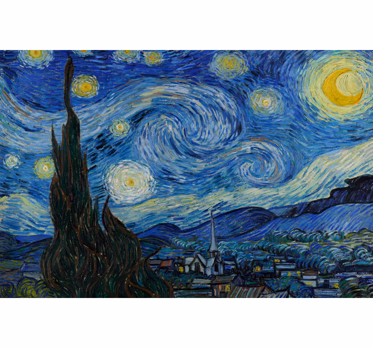 Store enrouleur bureau nuit étoilée de van gogh - TenStickers