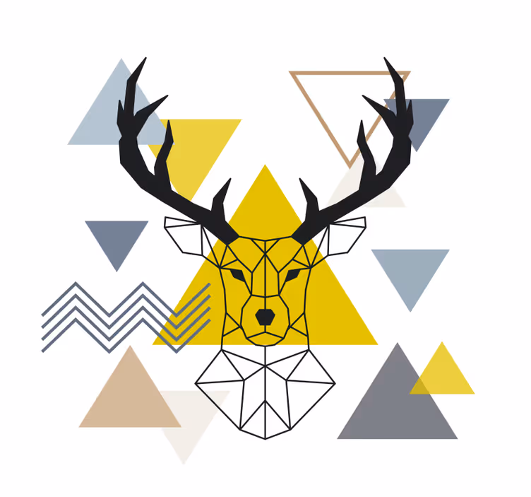 Store enrouleur bureau cerf géométrique - TenStickers