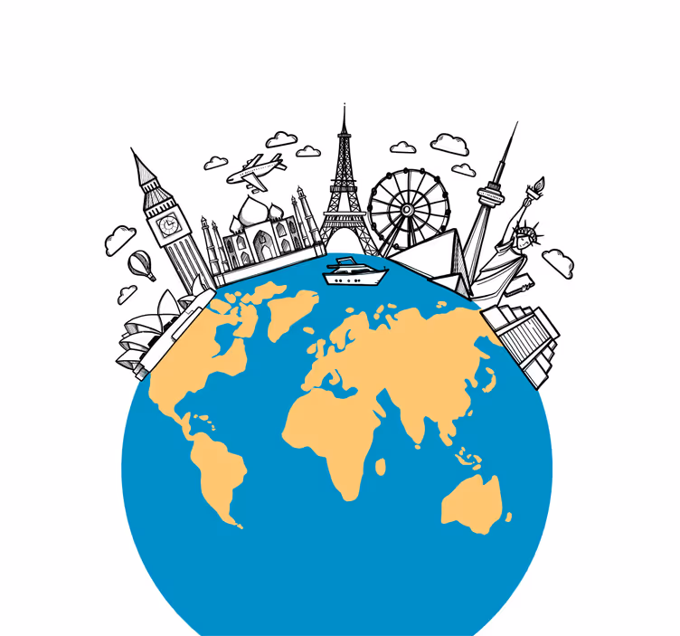 Store enrouleur bureau icônes de monuments du monde - TenStickers