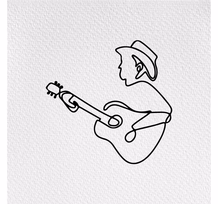 Store enrouleur bureau design minimaliste guitariste mignon - TenStickers