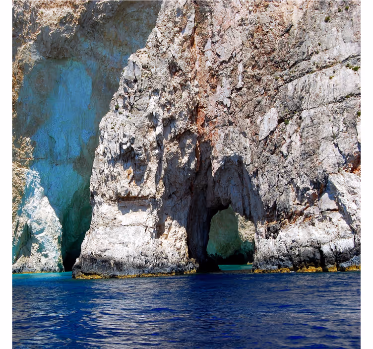 Store enrouleur bureau grotte raj avec eau bleue - TenStickers