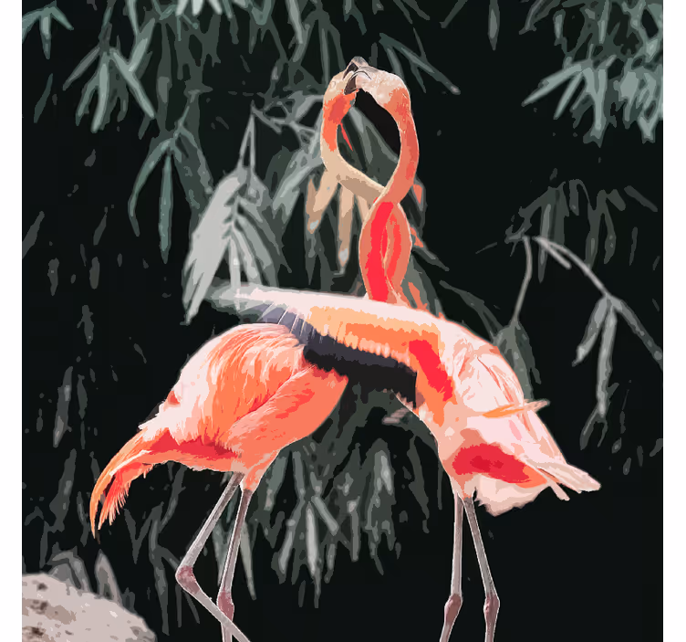 Store enrouleur bureau photo de flamants roses - TenStickers