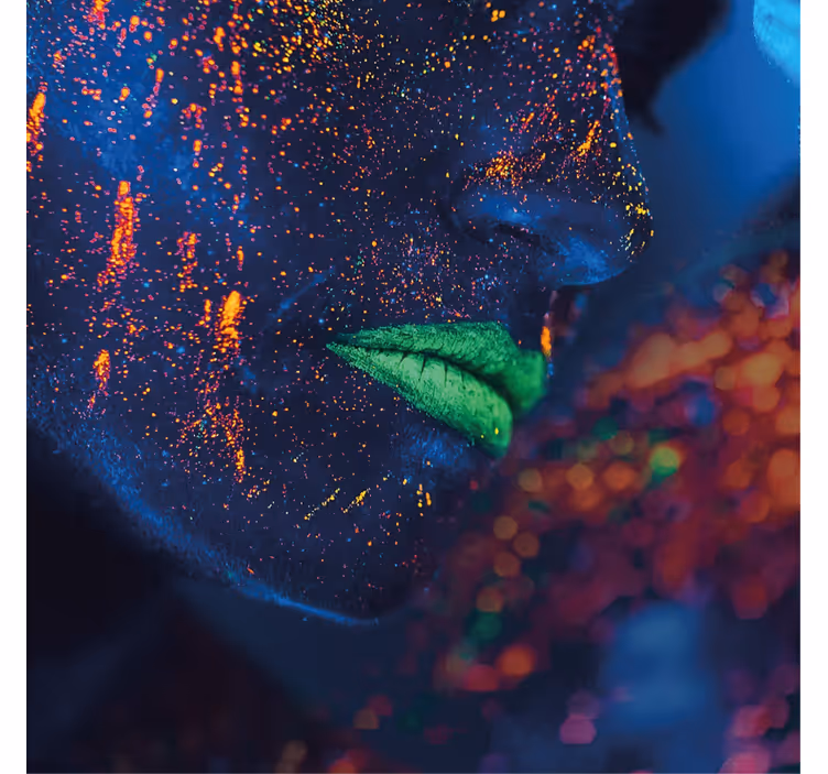 Store enrouleur bureau bouche colorée peinte à la main - TenStickers