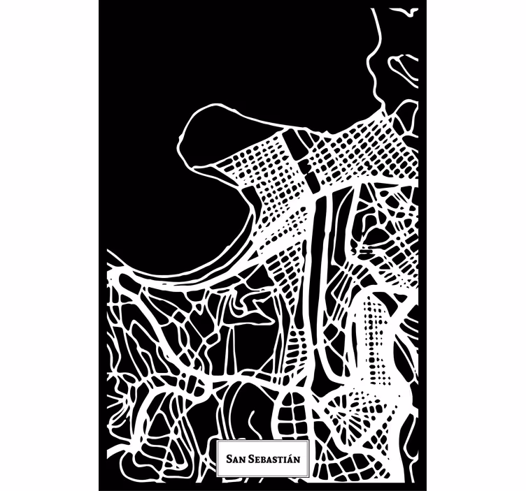 Store enrouleur bureau carte topographique san sebastián - TenStickers