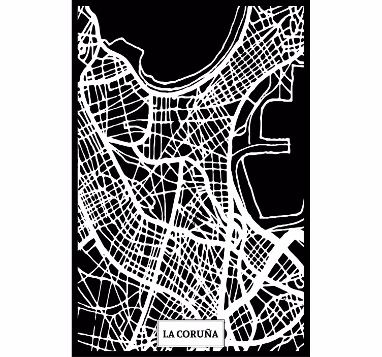 Store enrouleur bureau carte topographique coruña - TenStickers