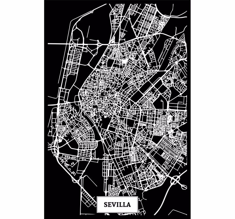 Store enrouleur bureau carte topographique séville - TenStickers