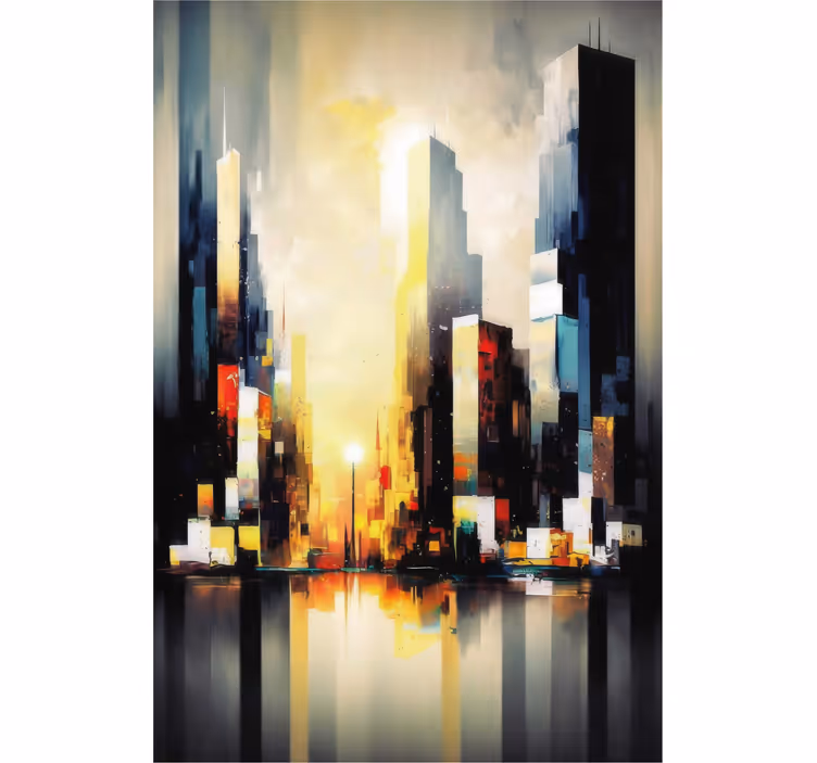 Store enrouleur bureau art abstrait moderne urbain - TenStickers