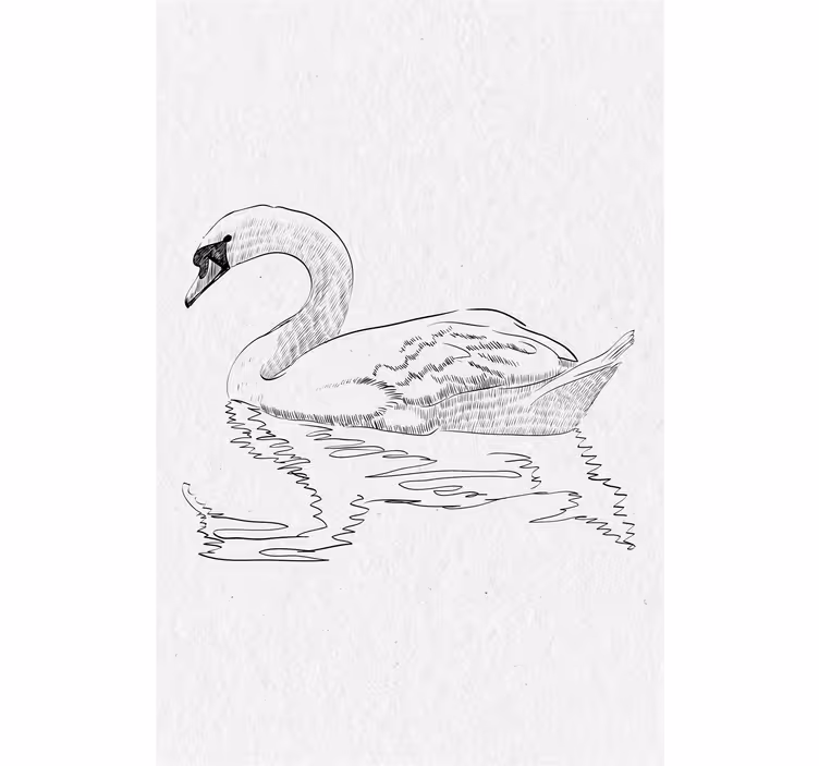 Store enrouleur bureau dessin cygne - TenStickers