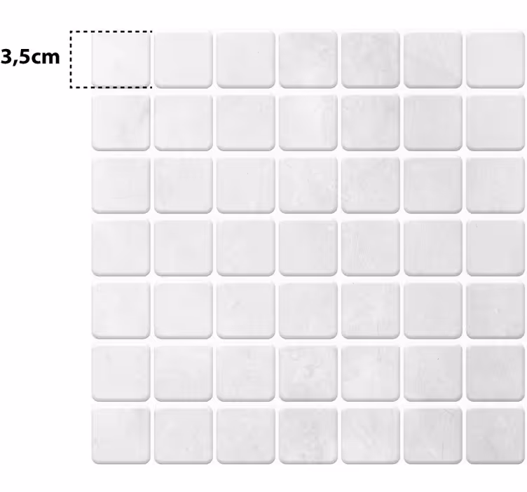 Store enrouleur blanc mosaïque blanche - TenStickers