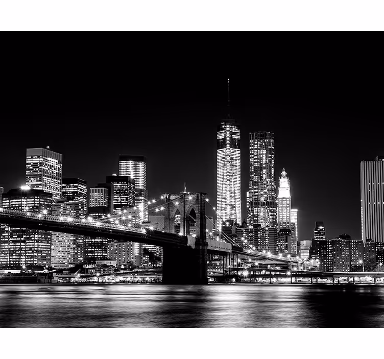 Store enrouleur noir photomur new york est - TenStickers