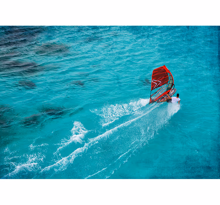 Store enrouleur bleu surfeur sur l'eau - TenStickers