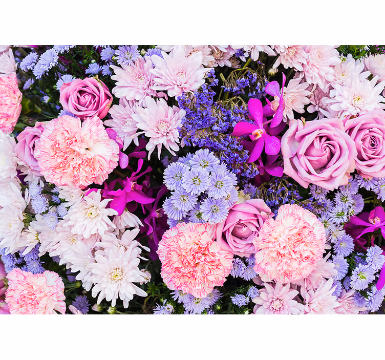 Store enrouleur rose fleurs colorées - TenStickers