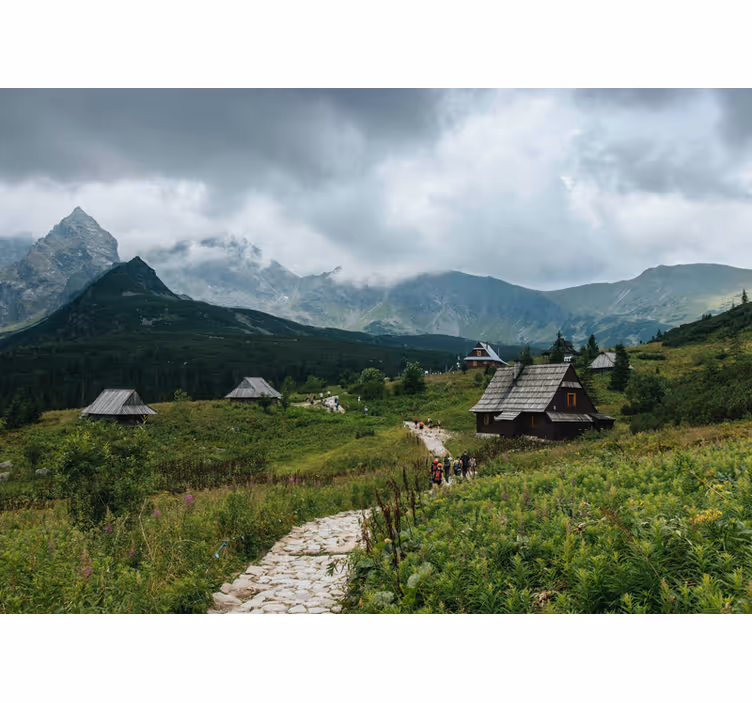Store enrouleur vert maisons en bois des tatras - TenStickers