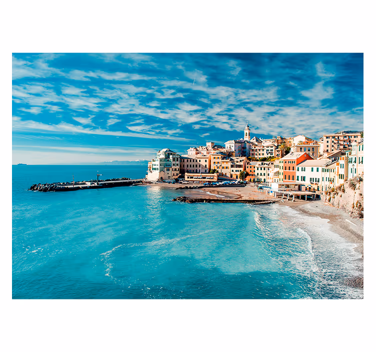 Store enrouleur bureau mer de santorin - TenStickers