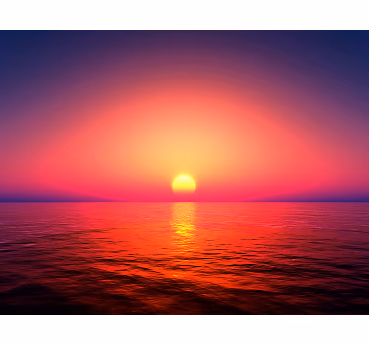 Store enrouleur bureau coucher de soleil sur la mer - TenStickers