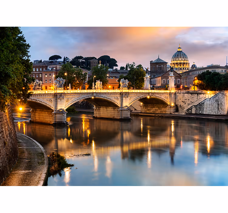 Store enrouleur bureau vue de rome depuis le tibre - TenStickers