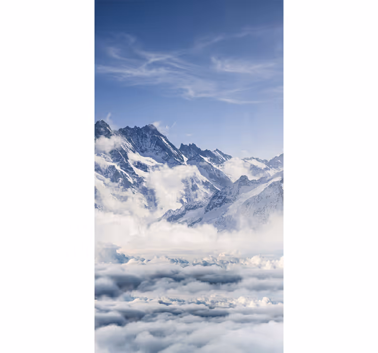 Store enrouleur bureau montagne fenêtre ciel bleu - TenStickers