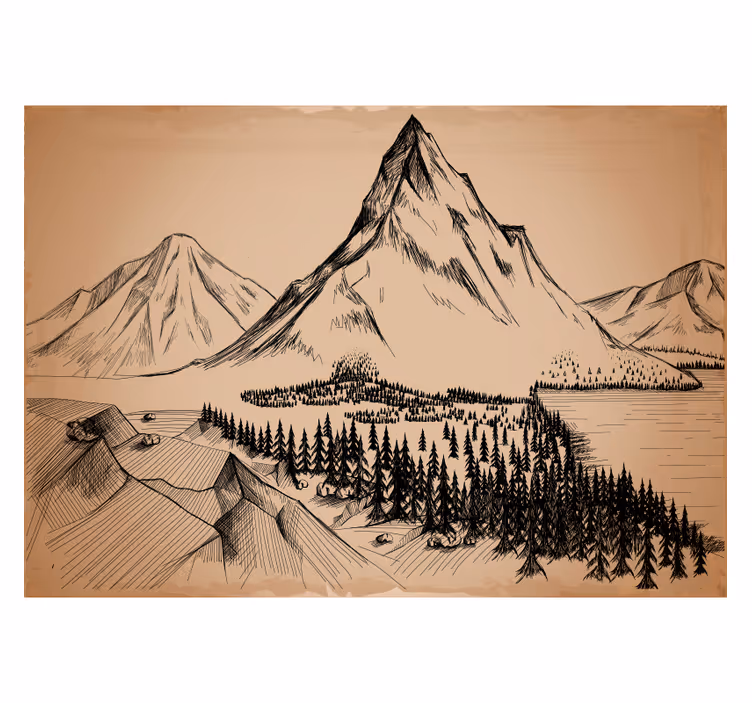Store enrouleur bureau gravure forêt - TenStickers