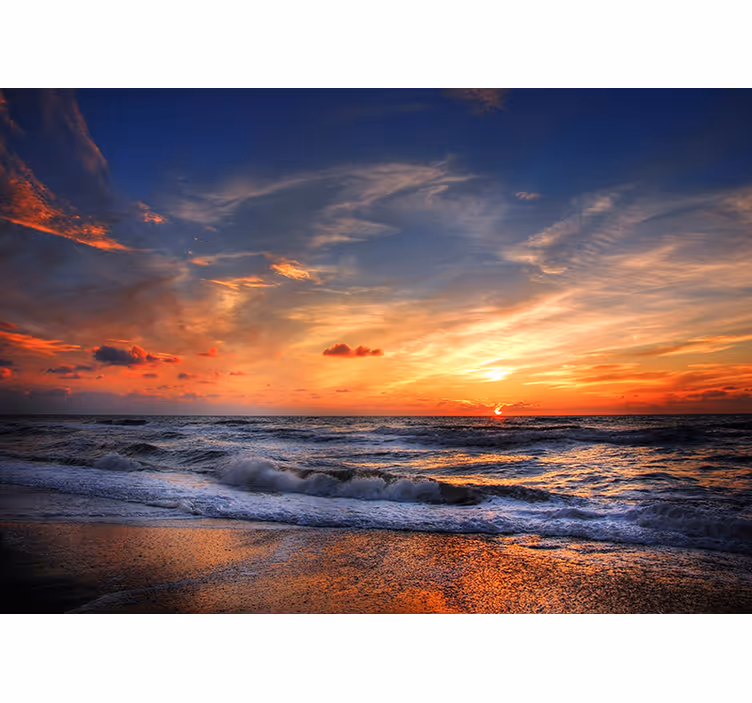 Store enrouleur bureau paysage maritime au coucher de soleil - TenStickers