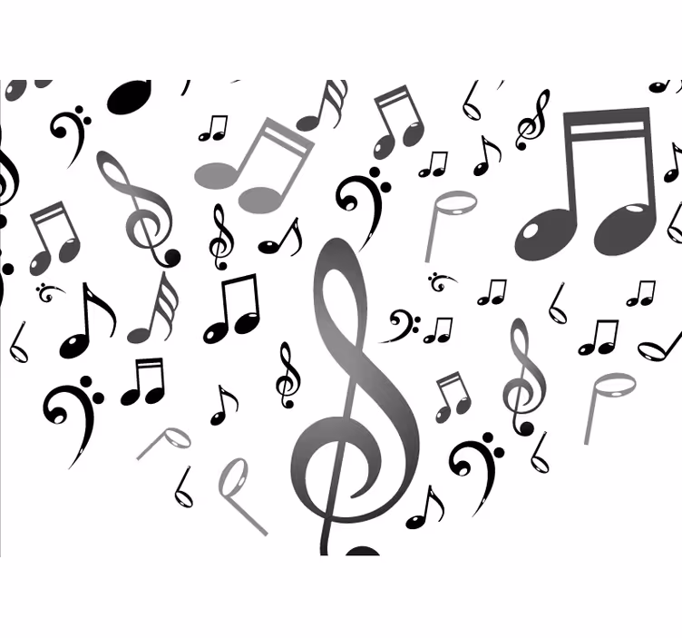 Store enrouleur bureau notes de musique - TenStickers