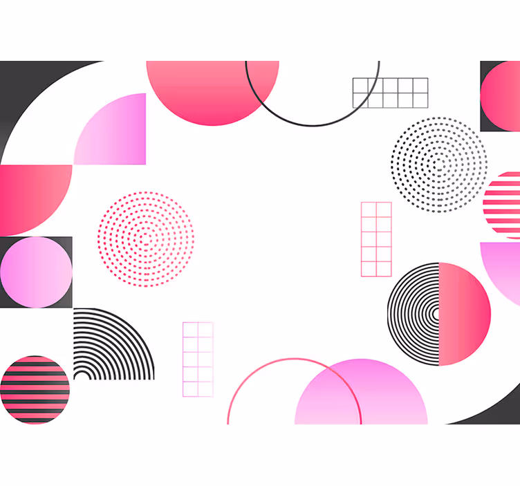 Store enrouleur bureau fresque murale cercles colorés - TenStickers