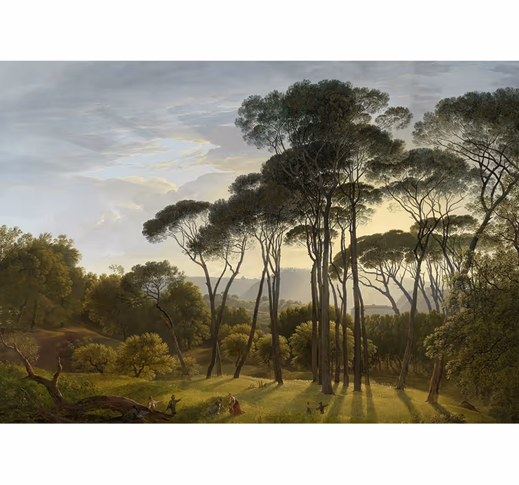 Store enrouleur bureau paysage forestier italien - TenStickers