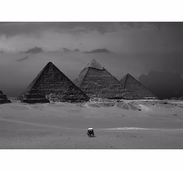 Store enrouleur bureau fresque hall pyramides Égypte - TenStickers