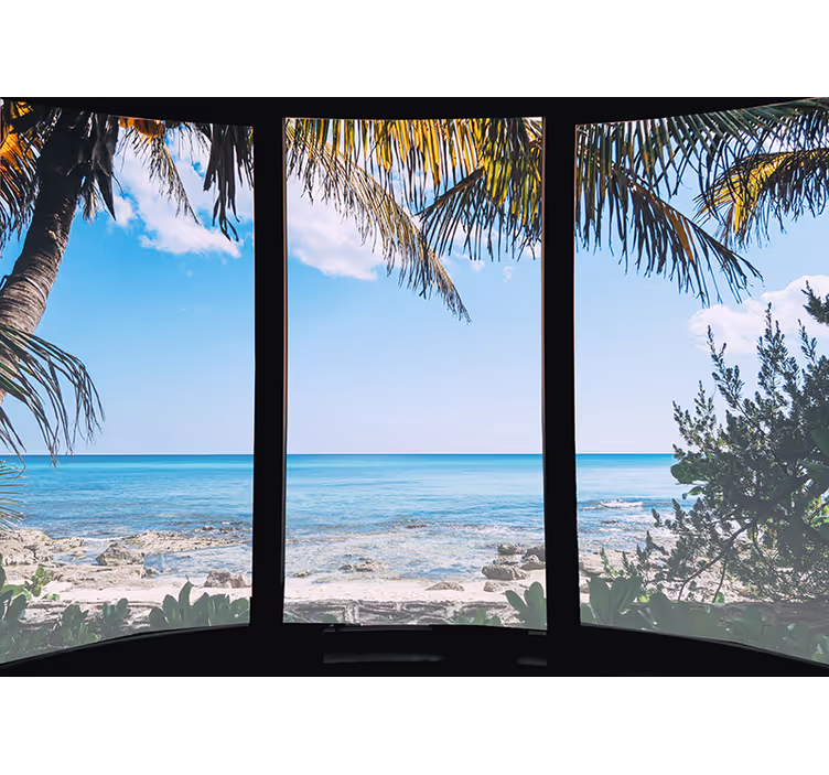 Store enrouleur bureau paysage marin en 3d - TenStickers
