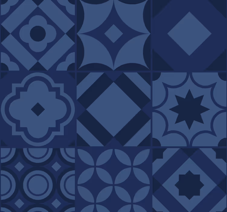 Store enrouleur bleu carreaux bleu marine - TenStickers