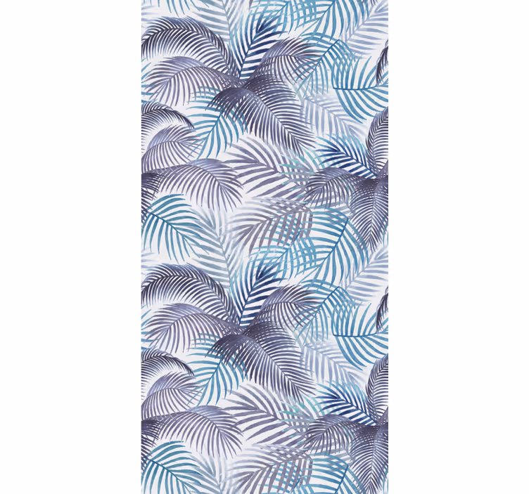 Store enrouleur bleu palmiers et feuilles - TenStickers