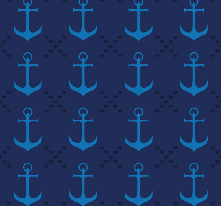Store enrouleur bleu ancres marines bleu marine - TenStickers