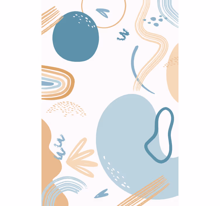 Store enrouleur bleu motifs de vagues abstraites - TenStickers
