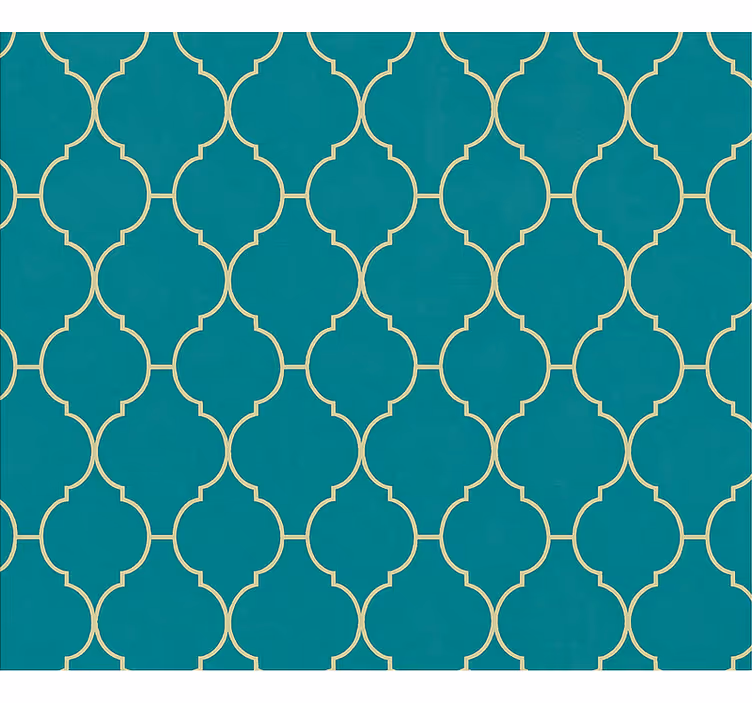 Store enrouleur bleu motif or et turquoise - TenStickers
