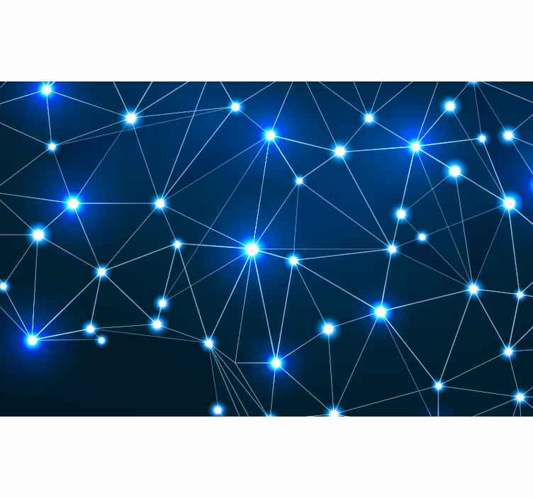 Store enrouleur bleu carte des constellations - TenStickers