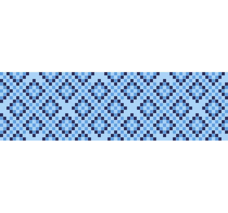 Store enrouleur bleu motif pixel géométrique - TenStickers