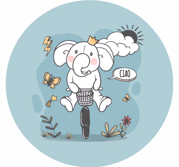 Store enrouleur bleu bonjour éléphant - TenStickers