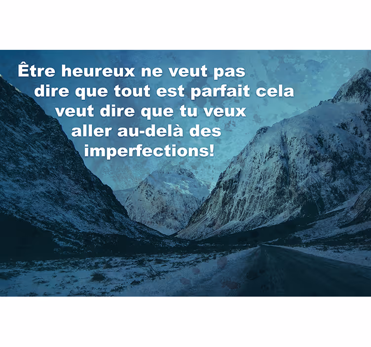 Store enrouleur bleu route vide et montagnes enneigées - TenStickers