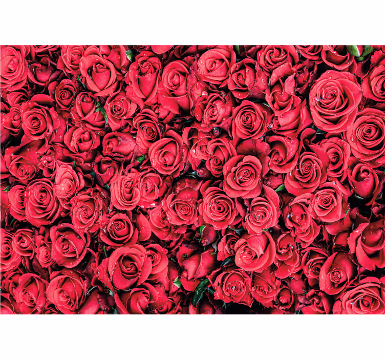 Store enrouleur bureau fleurs rouges sur fond texturé - TenStickers