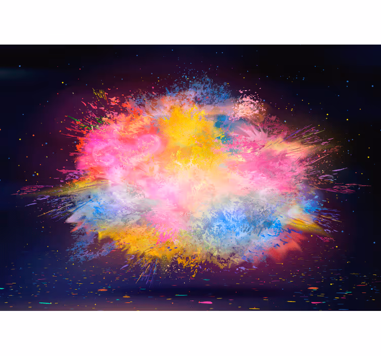 Store enrouleur bureau explosion colorée arc-en-ciel - TenStickers