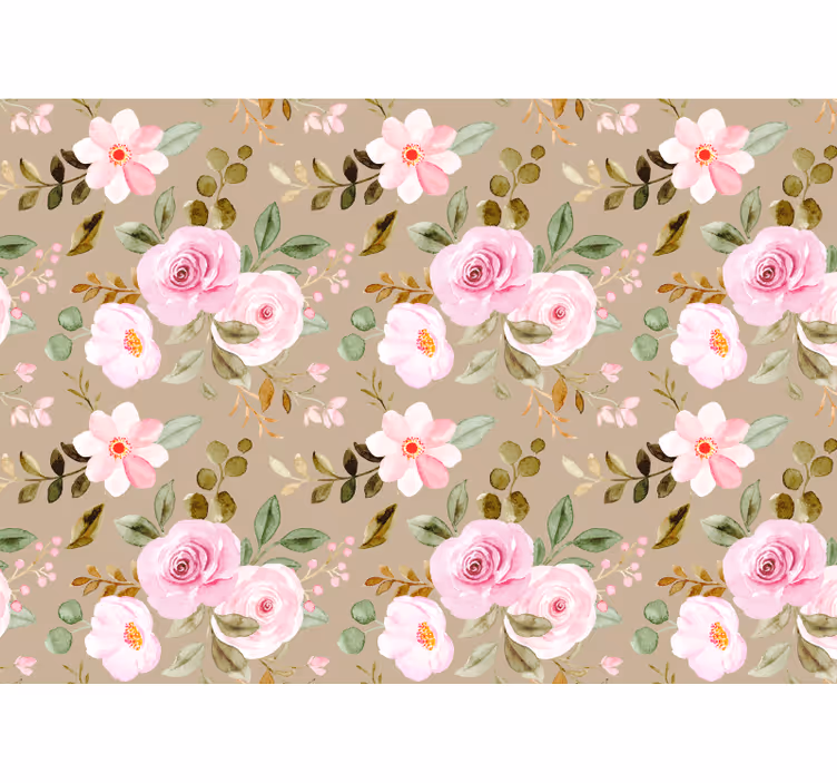 Store enrouleur bureau roses beiges vintage - TenStickers