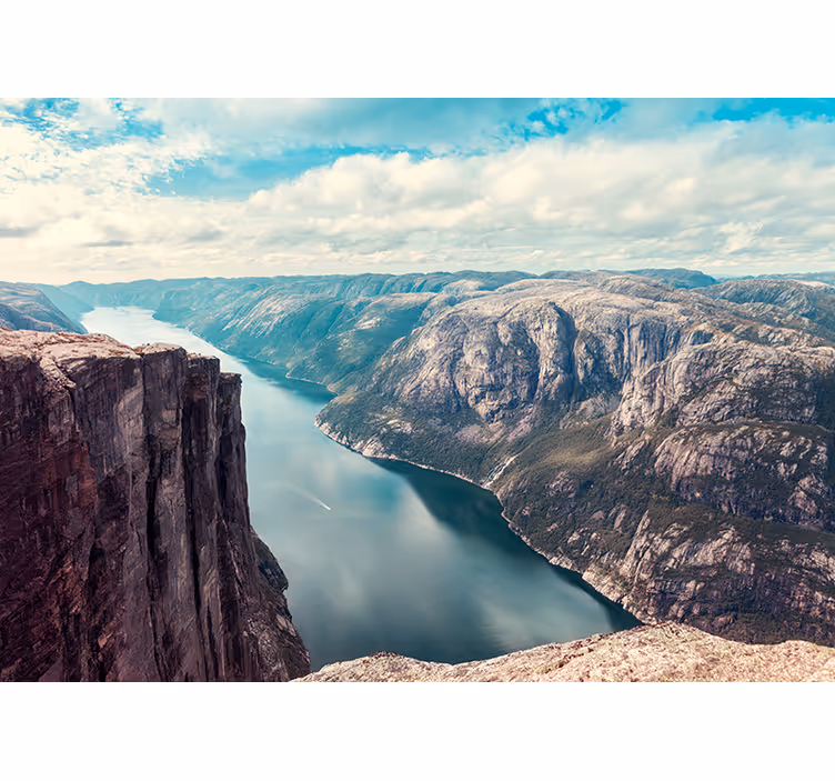 Store enrouleur bureau paysages des fjords norvégiens - TenStickers