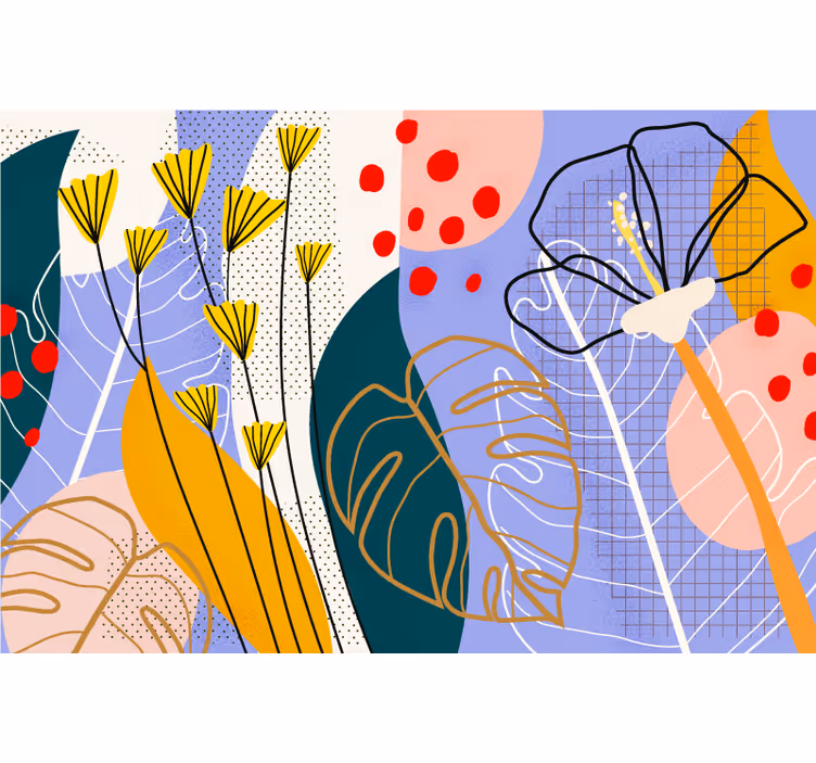 Store enrouleur bureau motif fleurs colorées - TenStickers