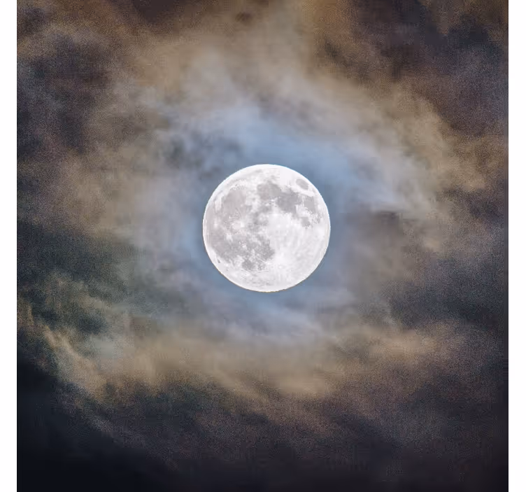Store enrouleur bureau nuit de pleine lune - TenStickers