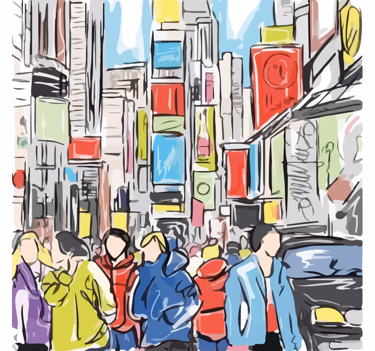 Store enrouleur bureau personnages modernes de new york - TenStickers