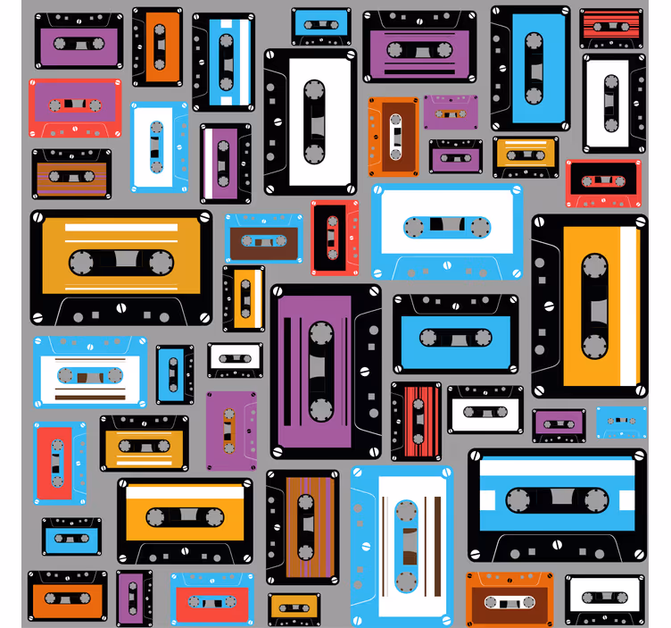 Store enrouleur bureau motif cassette rétro 80s - TenStickers