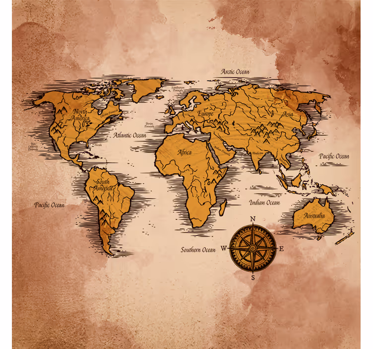 Store enrouleur bureau carte du monde artistique - TenStickers