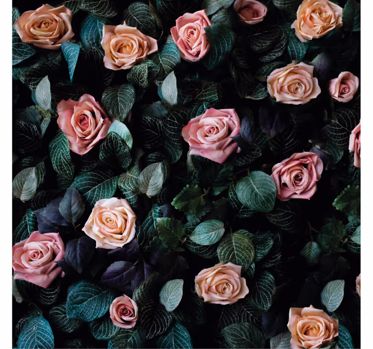 Store enrouleur bureau fleurs roses rouges - TenStickers